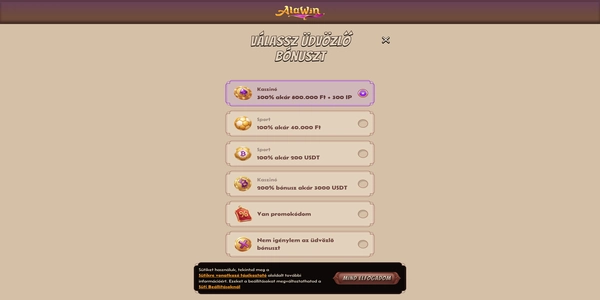 Alawin Casino registracia  na mobile
