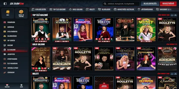 Glorion Casino live hry  na mobile