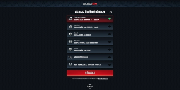Glorion Casino registracia  na mobile