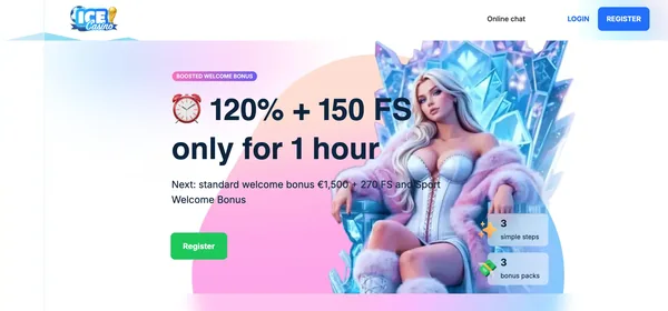 IceCasino uvodna stranka  na mobile