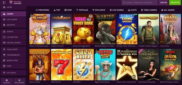 Malina Casino ponuka hier  na mobile
