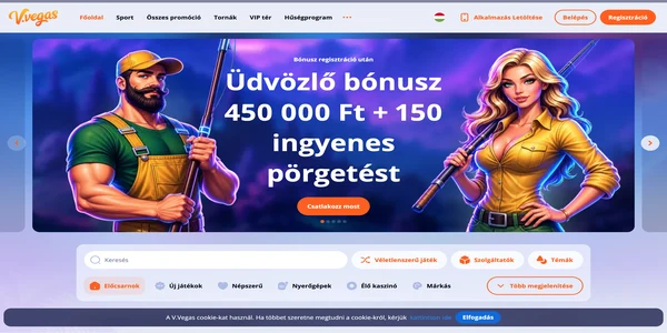 V.Vegas Casino uvodna stranka  na mobile